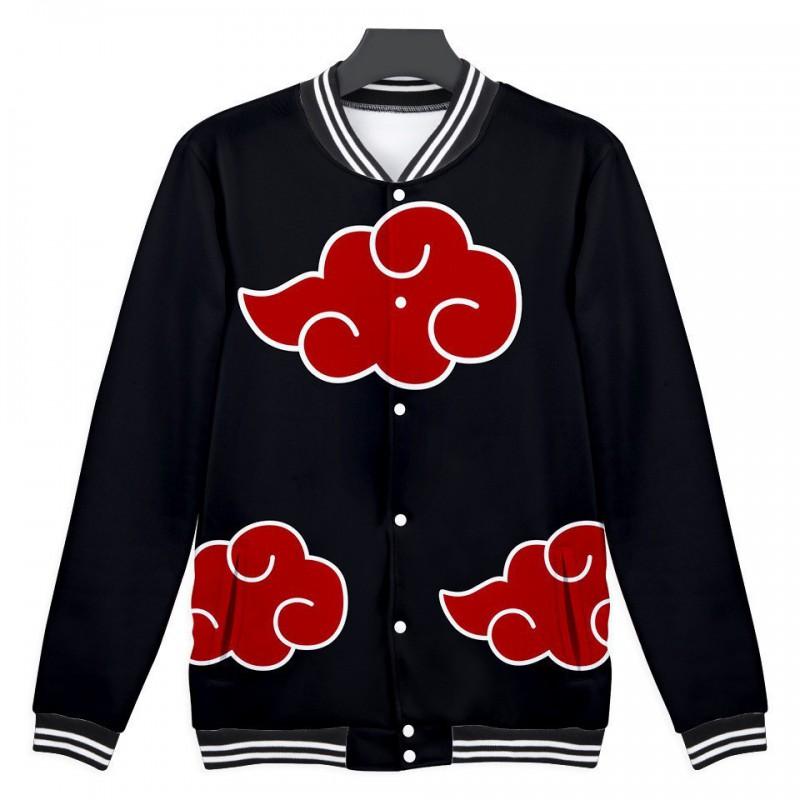 Mens Casual Jacket Anime Inspired 3D Digital Print Baseball Style Hoodless Outerwear Youth