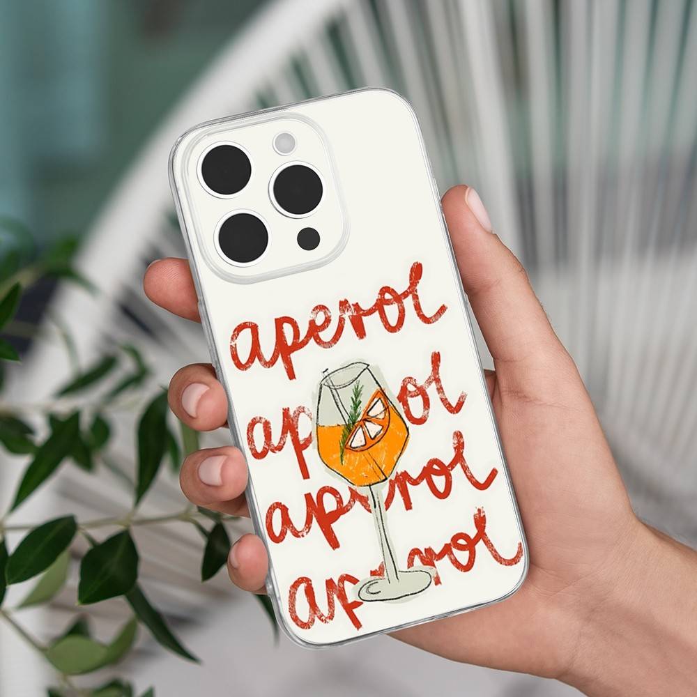Арт Чехол для Телефона Aperol Spritz Для iPhone 16,15,14,13,12,11 Pro,Max,Plus,X,XS,XR,SE,Mini Прозрачный Силиконовый Мягкий