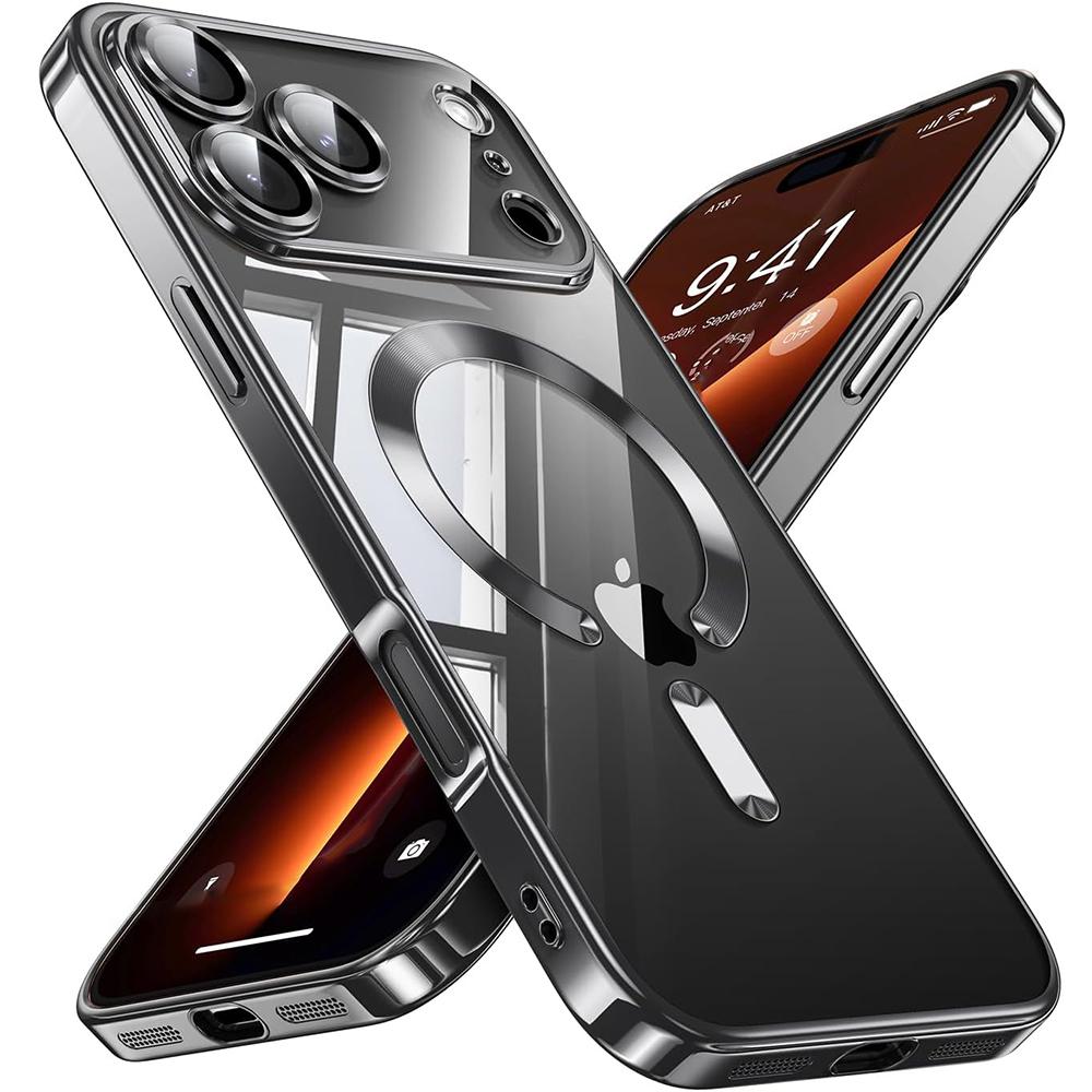 Магнитный Чехол Для Magsafe Для iPhone 17 Air 16 15 14 13 Pro Max Мягкий Прозрачный Прозрачный Блестящий Покрытие Силиконовый TPU Чехол