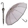 Wpc. Classic Vinyl Umbrella 12 Bones Wind Resistant Fiberglass Rain Mens Womens CS Black Rib Length 63cm