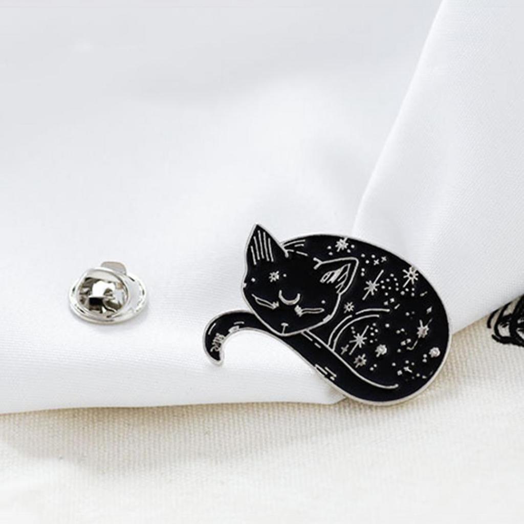 Женщины Мужчины Мистический Кот Эмаль Брошь Булавка Куртка Воротник Джинсы Рубашка Значок Ювелирные Изделия