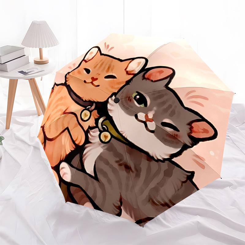 1pc Cats Automatic Opening/Closing Umbrella with Operation & Windproof Canopy yy260311072