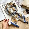 Autumn and winter Maillard cashew square scarf silk scarf women's shirt versatile neck small scarf tied hair decorative scarf