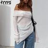 Women's Fashion Casual Spring Fall Solid Color Print Long Sleeve One Shoulder Blouses & Shirts