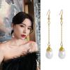 1 пара серег-крючков из искусственного жемчуга, винтажные элегантные роскошные темпераментные золотые короткие длинные кисточки, женские висячие серьги-капли, ювелирные аксессуары