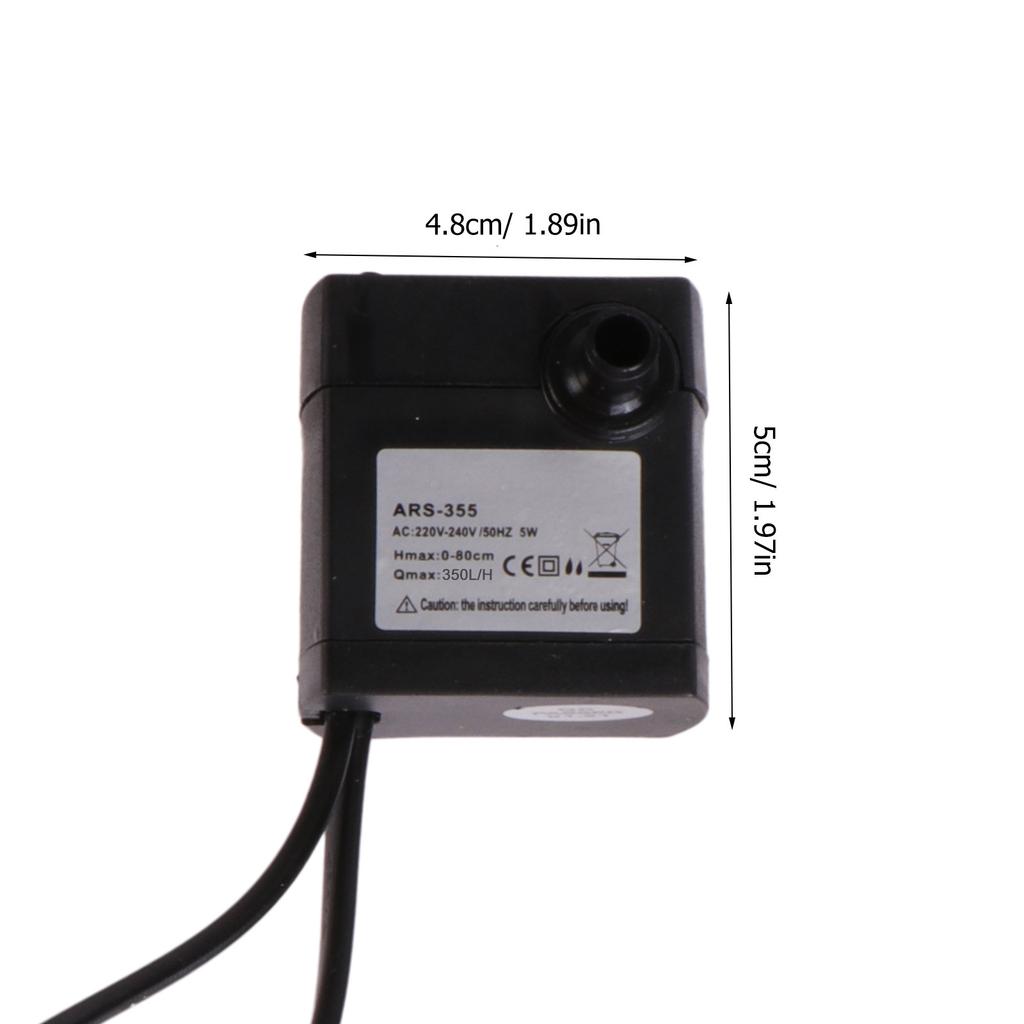5W Submersible Water Pump for Aquariums Fountains Ponds Hydroponics with Adjustable Flow Rate Low Noise 4-Color
