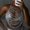 Vest, Fashion Punk, Chest Accessories, Thick Chain, Halter Top, Tank Top, Body Chain, Chest Chain