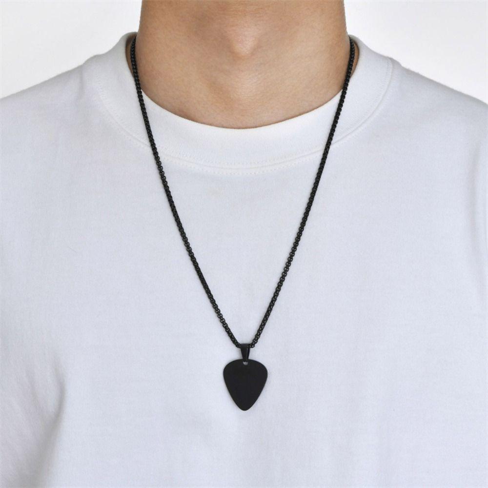 Guitar Pick Guitar Pick Necklace Titanium Steel Music-lovers Jewelry Gifts Guitar Picks Pendant