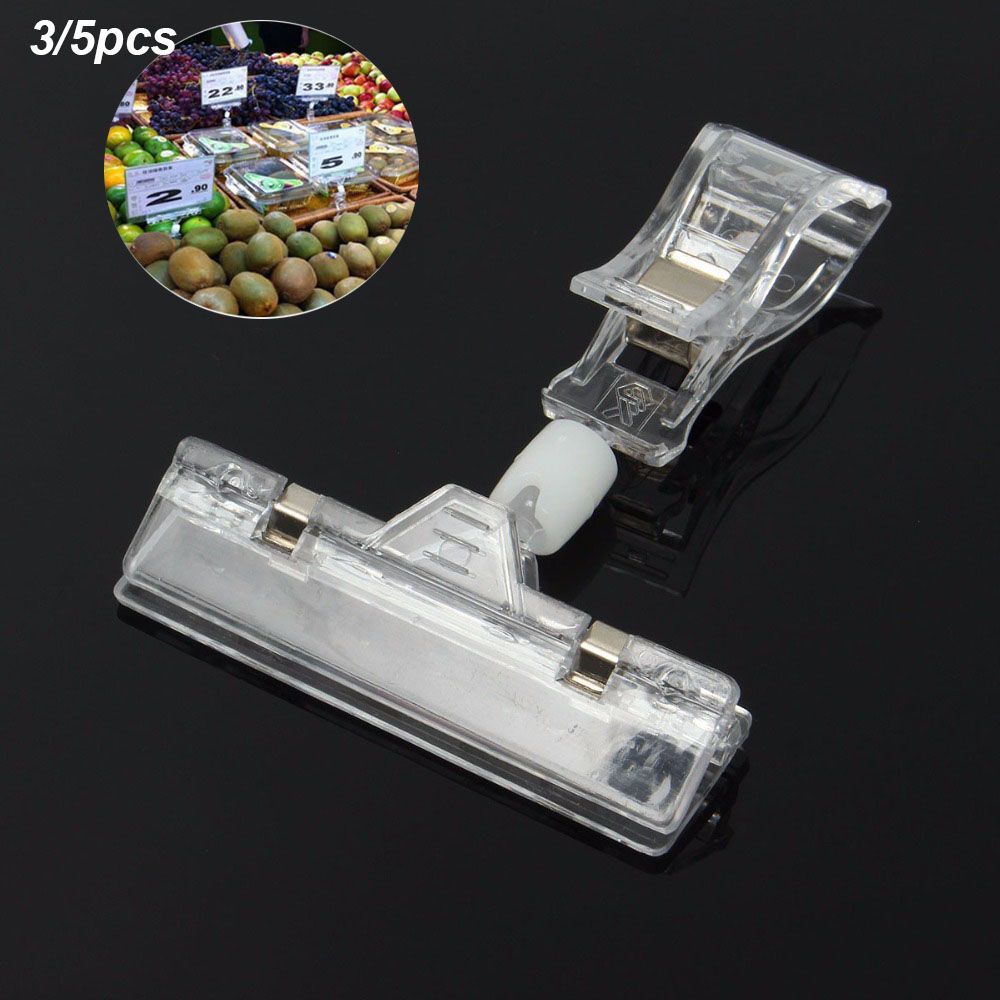 3/5pcs New Shelf Clamp Plastic Price Label Tag Sign Display Holders POP Advertising Clips