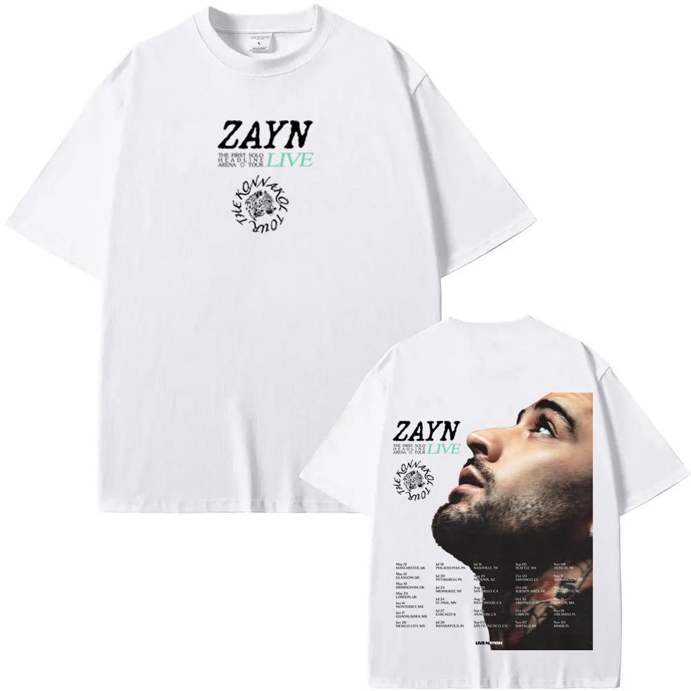 Футболка Zayn Malik Певец THE KONNAKOL TOUR Футболка с коротким рукавом Женская/мужская 100% Хлопок Готическая Повседневная Футболка