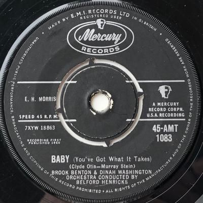 Пластинка 7 дюймов ДИНА ВАШИНГТОН и БРУК БЕНТОН - Baby (У вас есть все необходимое 45AMT1083 Mercury 1960 UK Soul/Funk Б/у