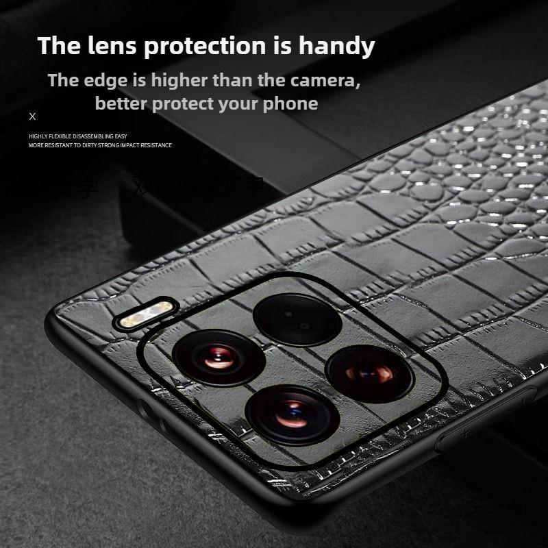 Genuine Leather Phone Case for Xiaomi 15 Ultra 14 13 11 Lite 12s Pro, Civi 3 2 1s Mix4 Crocodile Pattern Hard Protective Cover