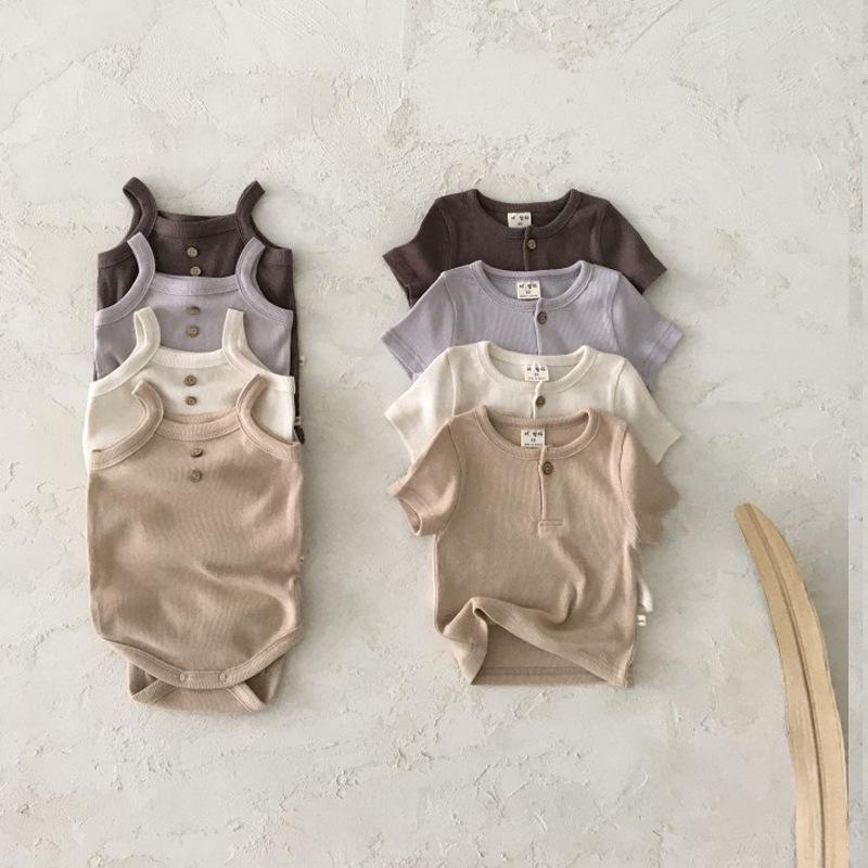 Korean Baby Soft Cotton Sling Jumpsuit - Summer Vest