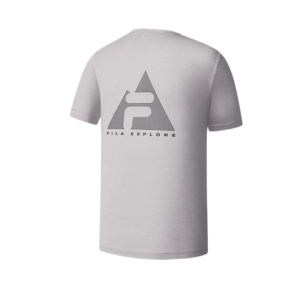 Fila Мужская футболка с круглым вырезом, прямой крой, короткий рукав, топ A11M627108F-GY