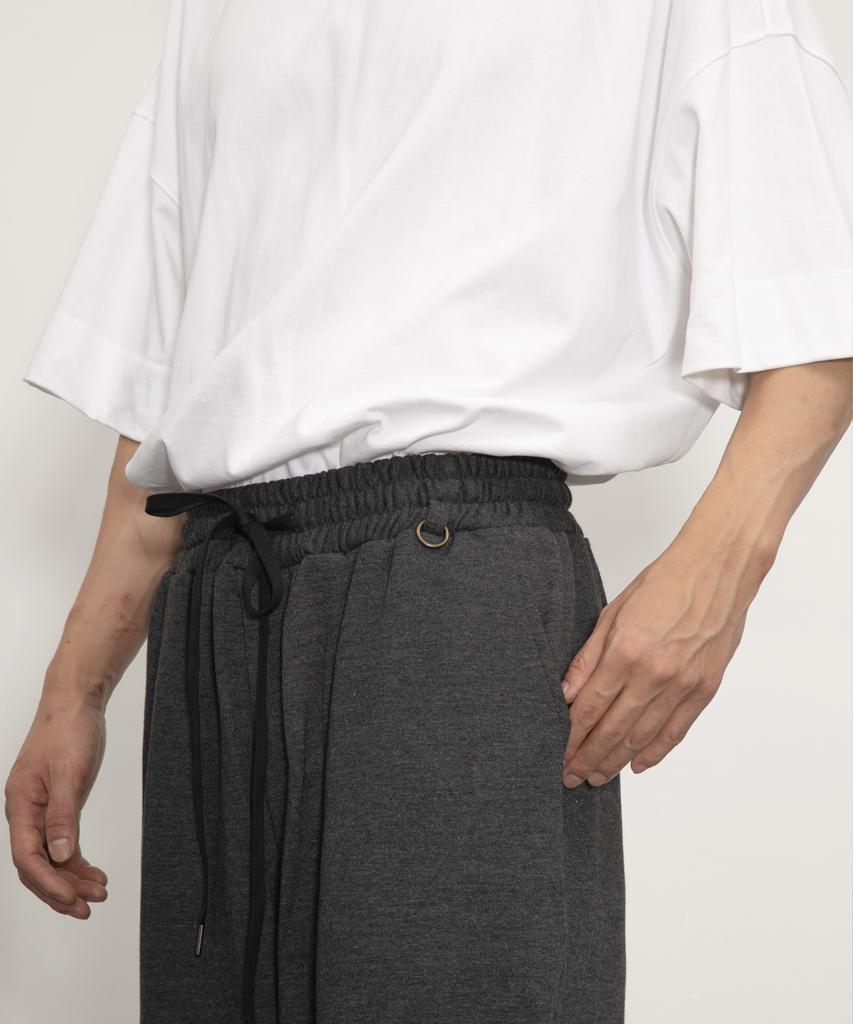 RAW TO RAW Rp0036 Text Embroidered Soft Sweat Wide Pants (Charcoal)