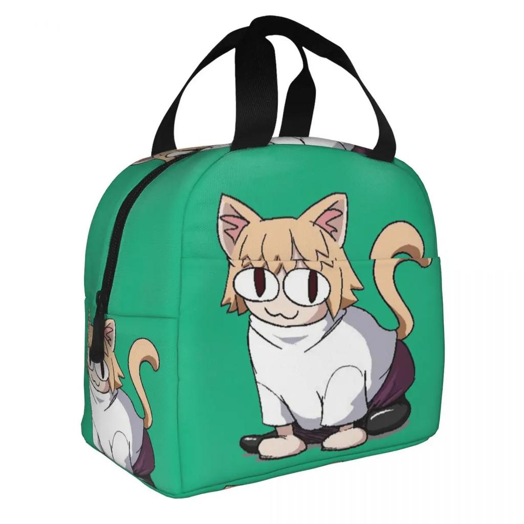 Neco Arc Cat Insulated Lunch Bags for Women Cartoon Comic Game Resuable Cooler Thermal Bento Box Work School Travel