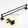 . Matte Black Finish Stainless Steel Bathroom Accessory Double Towel Bar Towel Rail Towel Holder YT-10798-H