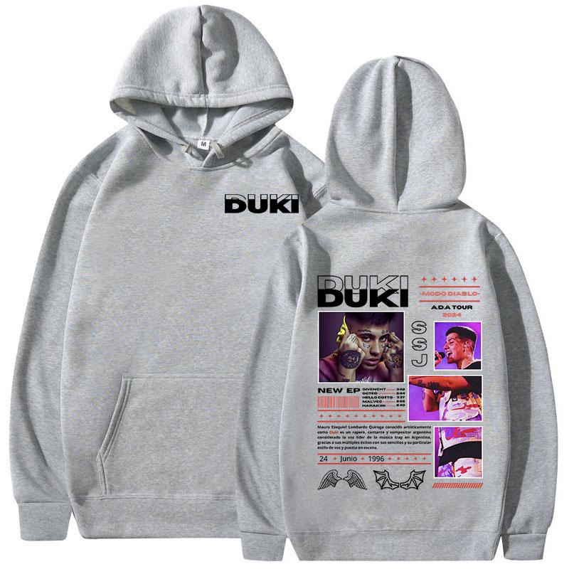 Rapper Duki Album Hoodies 2024 Tour Merch Long Sleeve Pullover Men Women Clothing Casual Fleece Oversized Sweatshirts Streetwear