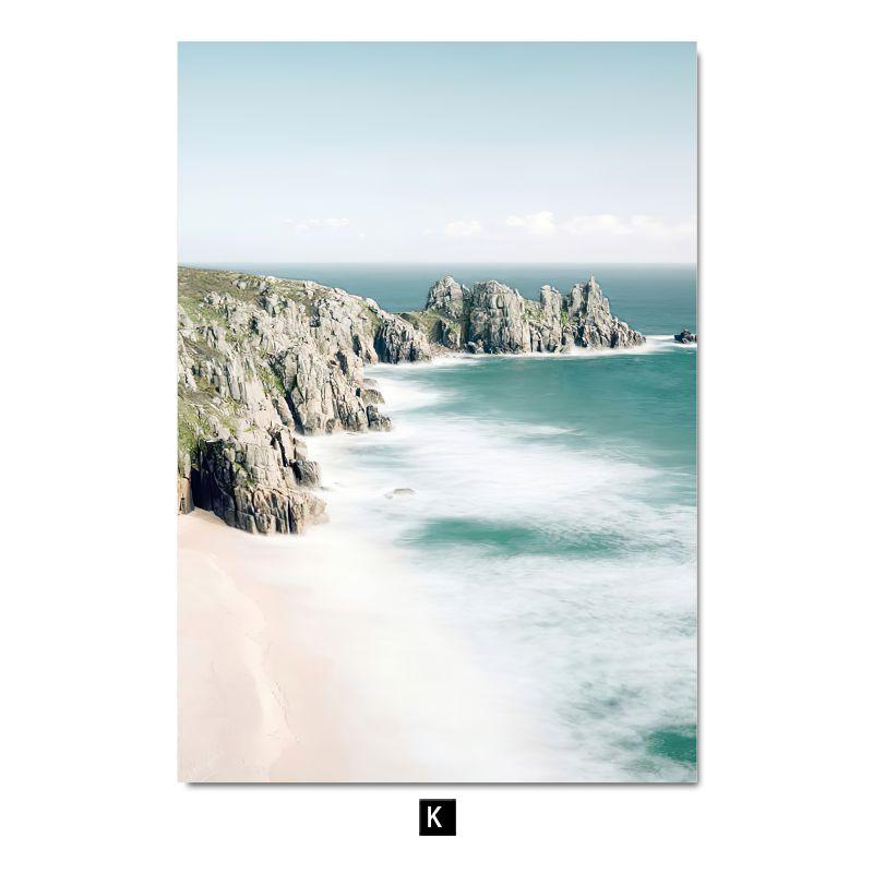 Современный небольшой свежий пейзажный постер, украшение, картина, чайка, кокосовая пальма, морская черепаха, природный пейзаж, настенная картина для гостиной