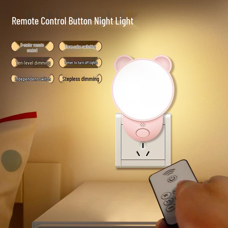 Smart Voice-Controlled Eye-Protecting Night Light with Remote and Wake-Up Feature for Energy-Saving Bedroom Ambiance.