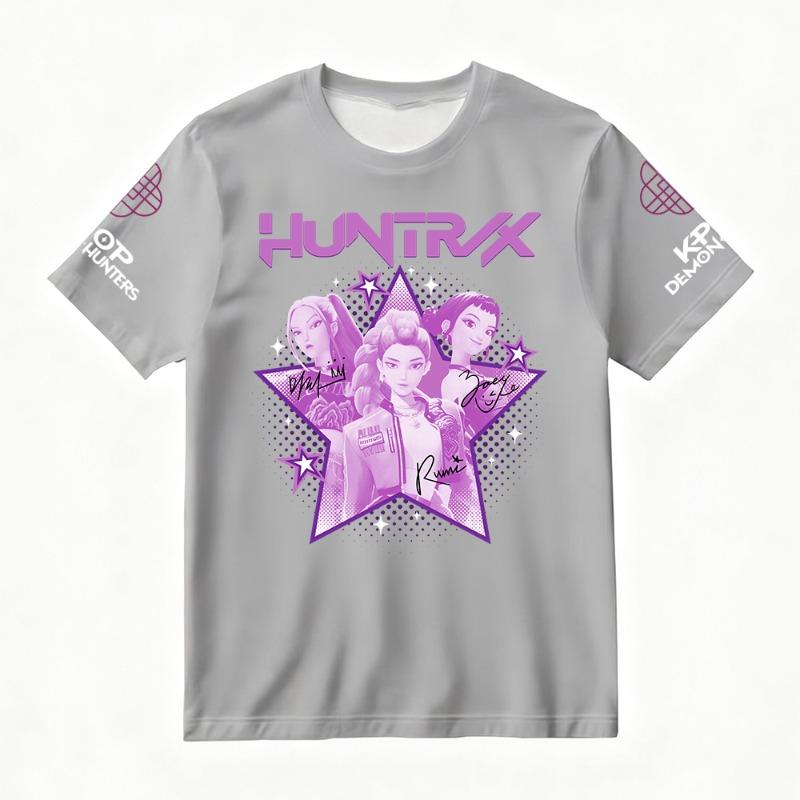 Женские футболки Женские KPop Охотники на демонов 3D Милые Принтованные Модные Повседневные Футболки