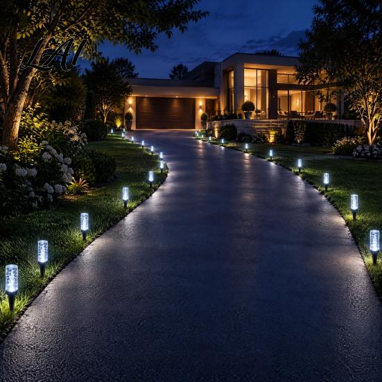 Energy Saving Patio Stake Decorations 10/20Pcs Solar Pathway Lights LED Multicolor Bubble Garden Waterproof Blue Lights for Outdoors Powered Outdoor