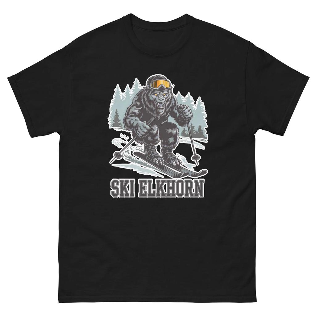 Ski Elkhorn Beast of Bray Road Skiing Skier Animal T-Shirt