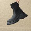 Thick Soled Short Boots for Women Elastic Knitted Slim Boots Height Increasing Martin Boots  Single Shoes  Thin Socks Boots