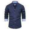 Men’s Euro Fit Slim Fit Solid Long Sleeve Casual Shirt