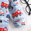 Newborn Baby Boy Cartoon Vehicle Print Long Sleeve Romper