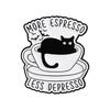 Милые кошачьи эмалевые значки для кофе, на заказ, броши MORE ESPRESSO, значки на лацкан, одежда, животные, ювелирные изделия, подарок для детей, друзей