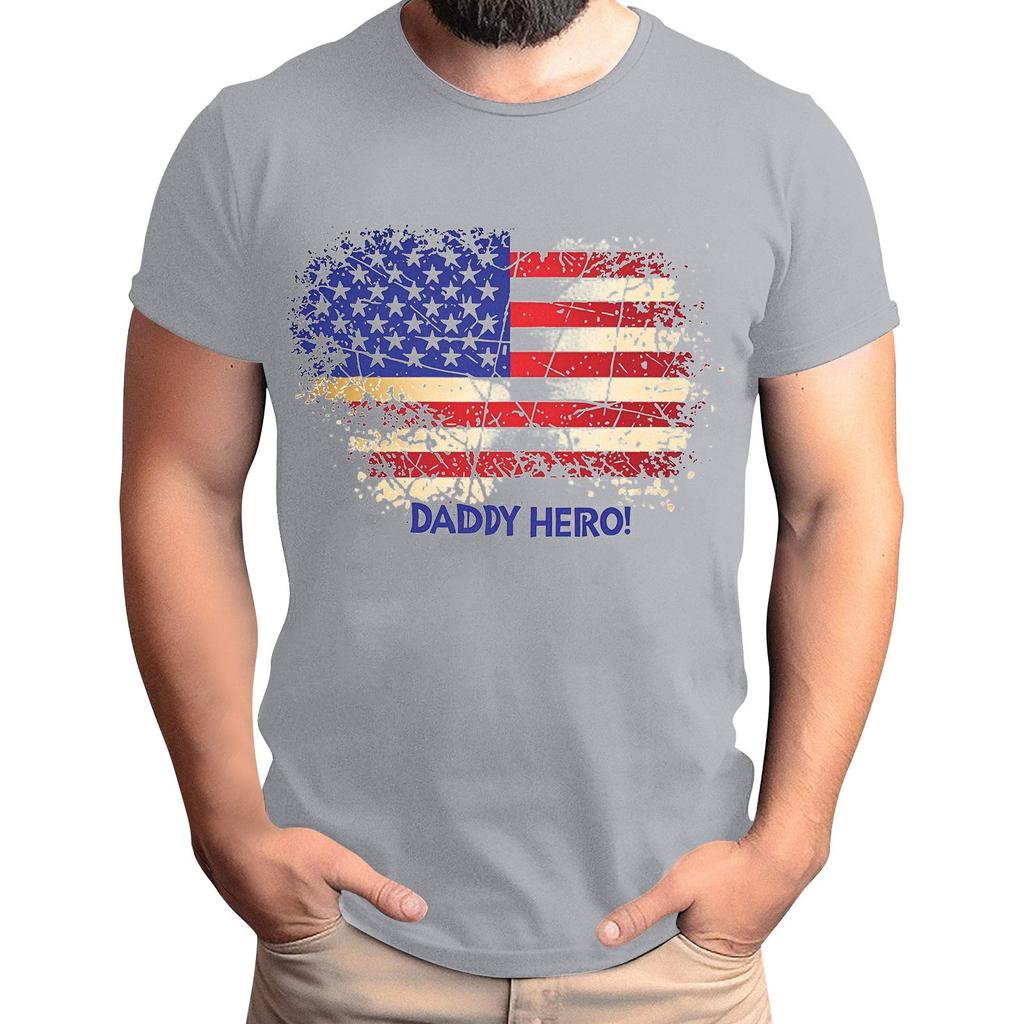 Мужская футболка с принтом флага ко Дню отца, мужской свободный повседневный топ с коротким рукавом