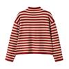 2026 Fall Womens Street Style Striped Knit Cardigan Stand Collar W08 20039