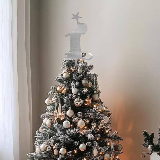 Рождественский Топ для елки в виде собаки-таксы, Металлический Топ для елки в виде собаки со звездой для украшения праздничной вечеринки, Милая фигурка щенка для любителей собак