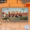D Flat pc Винтажная Таллинн Эстония Номерной знак Ретро Эстонский Номерной знак Металлическая вывеска Формы Тяжелый Алюминий Ga