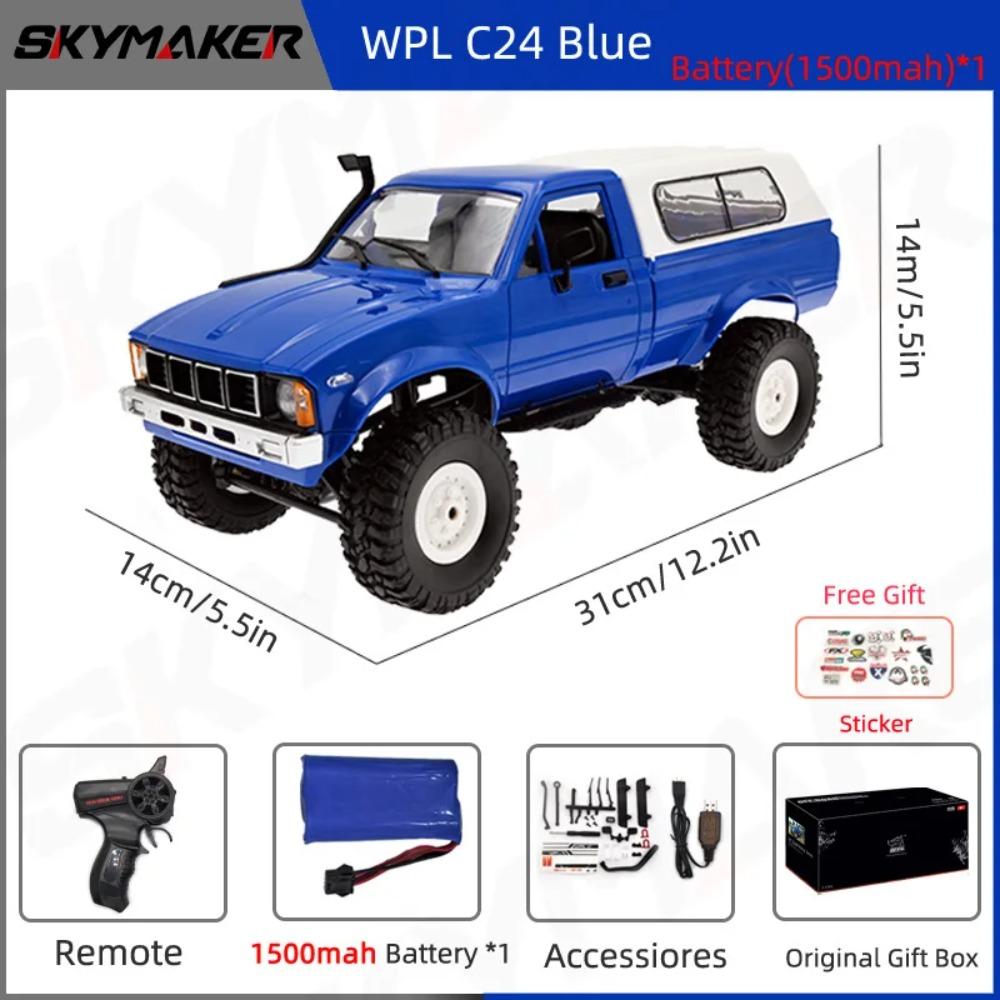 Полномасштабная радиоуправляемая машина WPL C24-1 1:16 2,4G 4WD Rock Crawler электрический багги альпинистский грузовик светодиодный свет на дороге 1/16 для детей подарки игрушки
