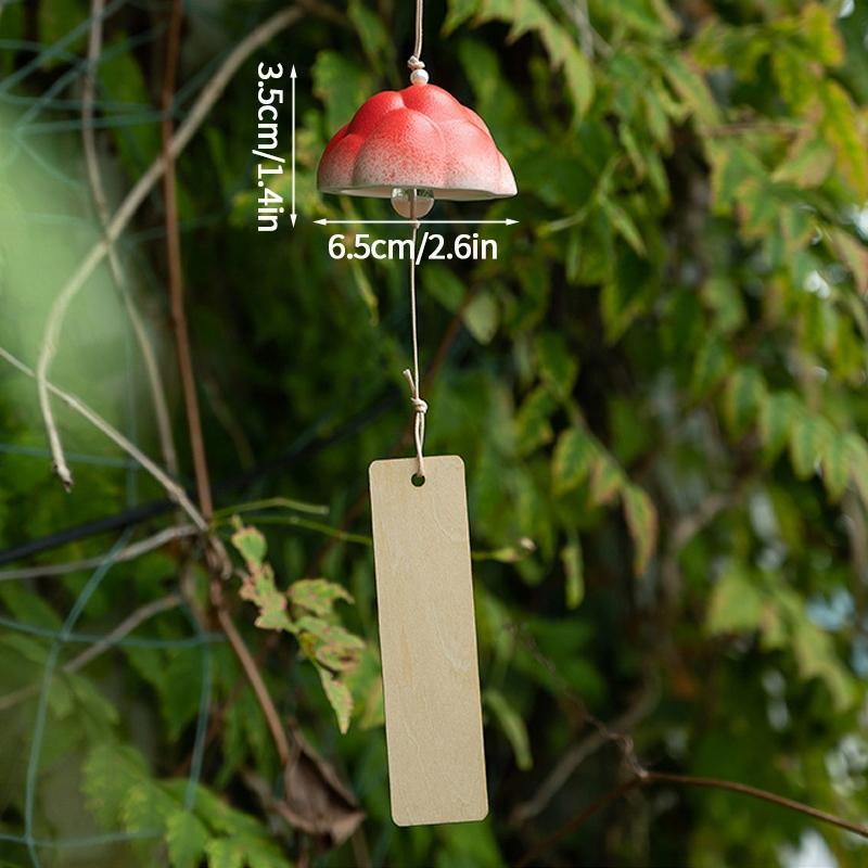 Ceramic Japanese Wind Chime Outdoor Wind Bells Garden Wind Music Garden Hanging Decor Home Outdoor Decor Ceramic Landscape