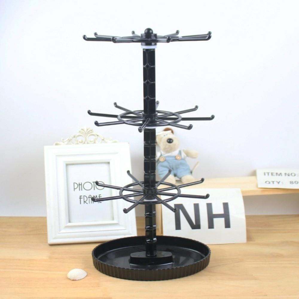 Plastic Jewelry Display Rack Rotatable Bracelet Stand New Keychain Storage Rack Desktop Use
