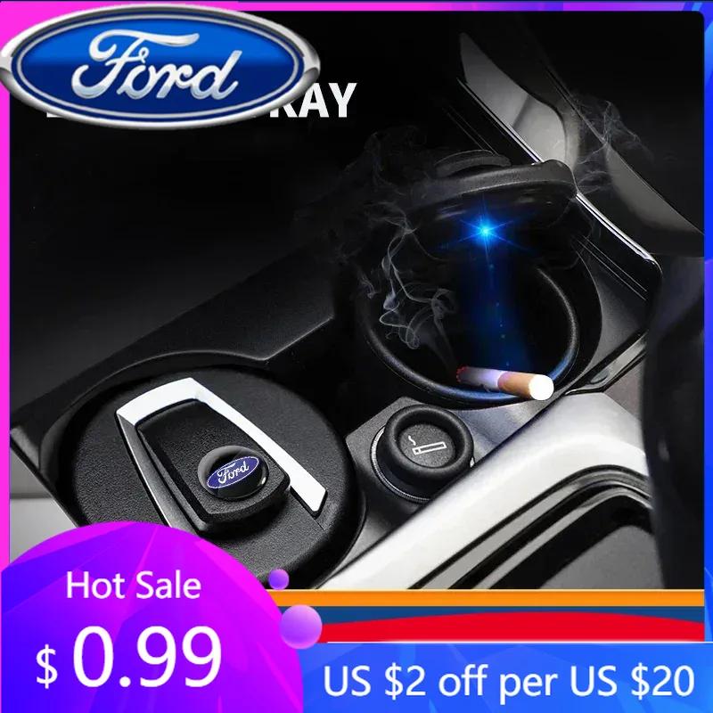 New 2026 Car Sticker 2025 Hot For Ford Car Ashtray Smokeless Auto Ashtray Flame Retardant Cigarette Holder Box For Ford Focus 2