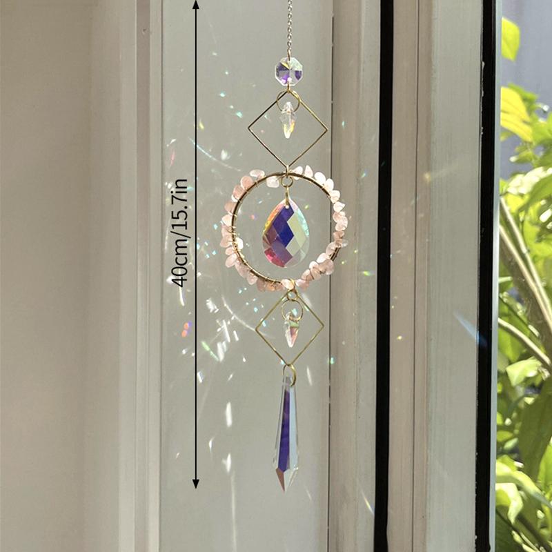 Crystal Suncatcher Wind Chimes Decoration Outdoor Garden Wind Music Rainbow SunCatcher Pendant Wall Hanging Ornament Home Decor