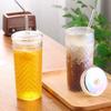 Fish Scale Pattern Cover Band Straw Glass Summertime Cold Water Bottle Milk Tea Cup High Appearance Level Juice Glass Coffee Cup