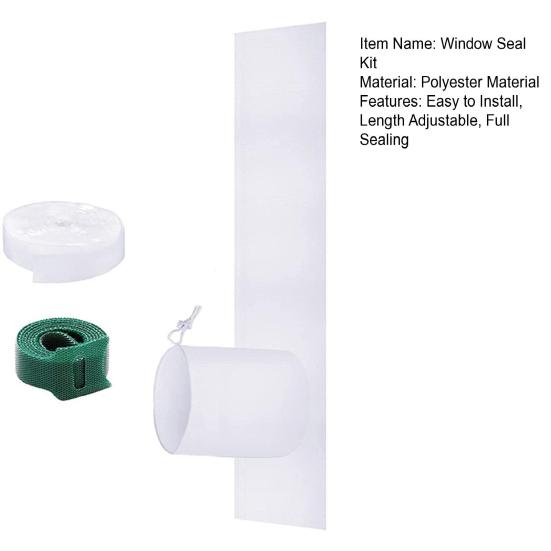 Window Vent Kit with Fastening Strap Effectively Prevent Wind No Gaps Durable Casement Crank Window AC Unit Window Seal Office Supplies