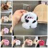 Cartoon Imitation Rabbit Fur Key Chain Bag Charms Plush Ball Pendant Ice Cream Key Ring Girl