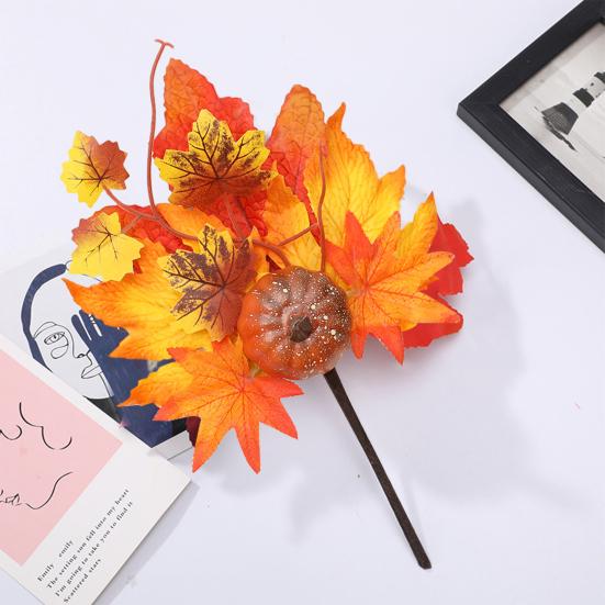 Поддельный кленовый лист, долговечный, простой в уходе, искусственные тыквы, кленовый лист для сбора урожая, вечеринки в честь Дня благодарения, Хэллоуина