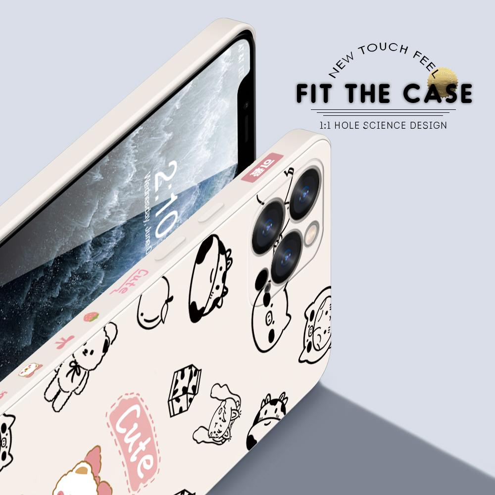 Чехол для телефона с мультяшным красочным узором и квадратным жидким силиконом TPU с полным покрытием для камеры, противоударный защитный чехол для OPPO Reno Realme