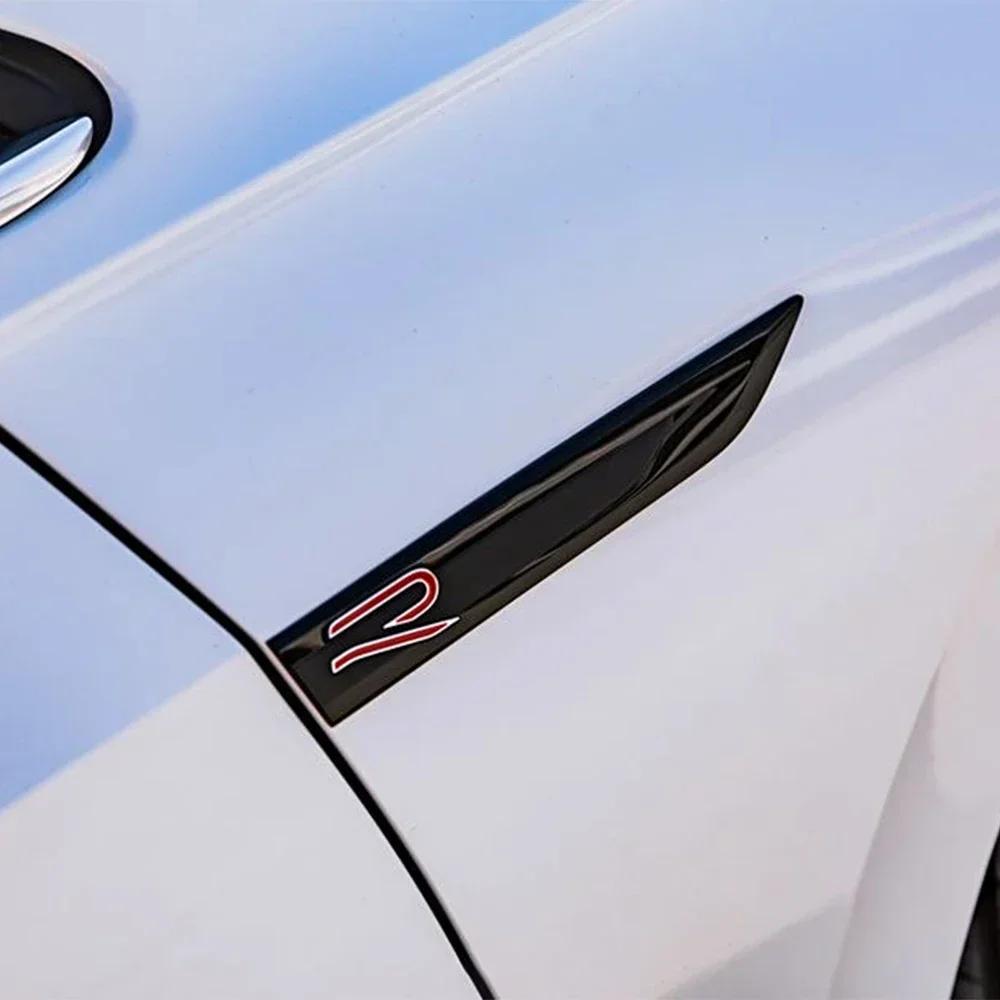 BPN1 2025 Hot 2pcs ABS R Logo Car Fender Side Wing Emblem Badge Sticker For Volkswagen VW Golf 5 6 7 Passat B6 B8 Tiguan R Line GTI P ly2