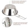 Stainless Steel Camping Bowl with Folding Handle Portable Lightweight Compact Camping Cup for