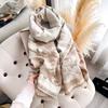 Autumn Winter  Elegant Floral Design Scarf Imitation Cashmere Soft Warm Versatile Shawl Coldproof Windproof Blanket