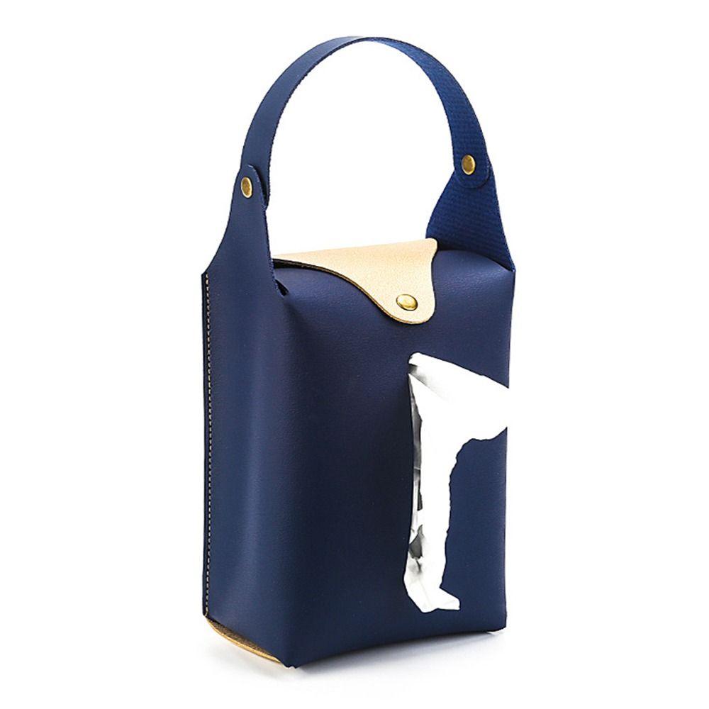 Leather Pu Hanging Paper Holder Toilet Tissue Storage Bag Car Tissue Box Hanging Tissue Cover Bag