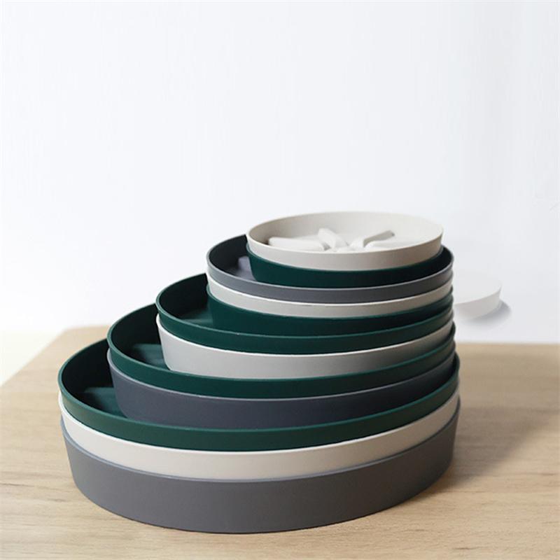 Plant Tray Durable Plastic Round Flower Pot Drip Tray Thicker Anti-Rot Root For Indoors Outdoors Home Garden